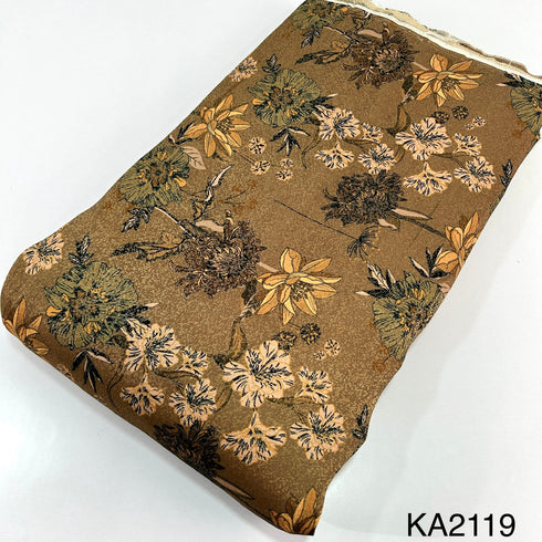 Printed Banarasi brocade Fabric-KA2119