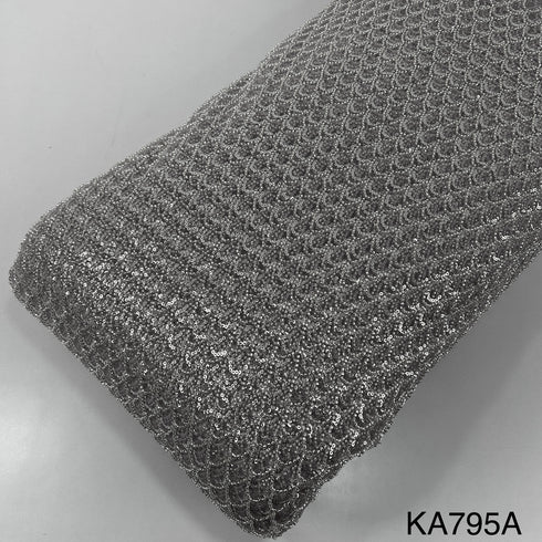 Imported Sequins Cut Dana Net Fabric - KA795