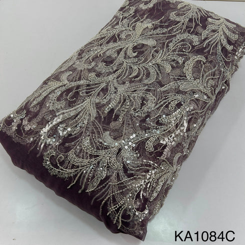 Embroidered Sequins Cut Dana Work Net Fabric - KA1084