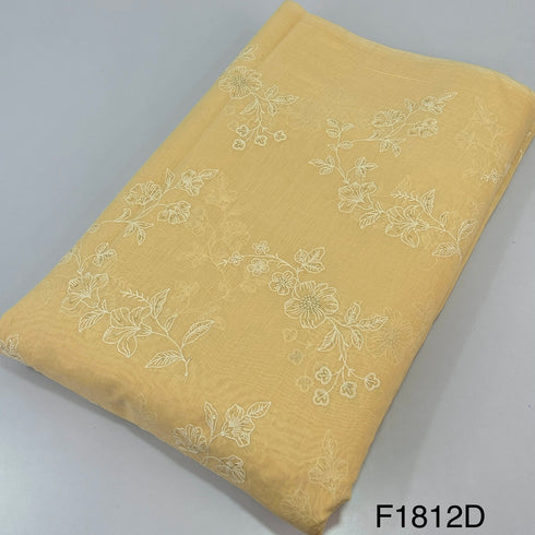 Thread Sequins Embroidered Chanderi Silk Fabric-F1812