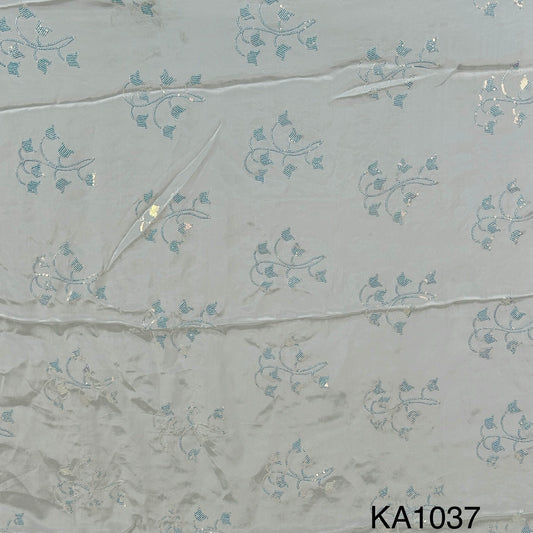 Dyeable Embroidered Sequins Crepe Fabric-KA1037