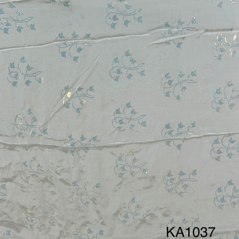 Dyeable Embroidered Sequins Crepe Fabric-KA1037