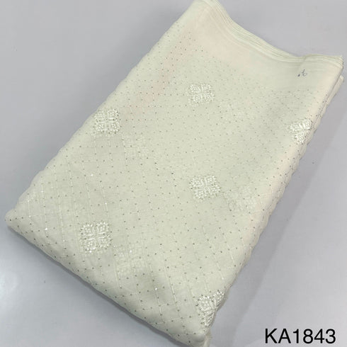 Dyeable Sequins Georgette Fabric-KA1843