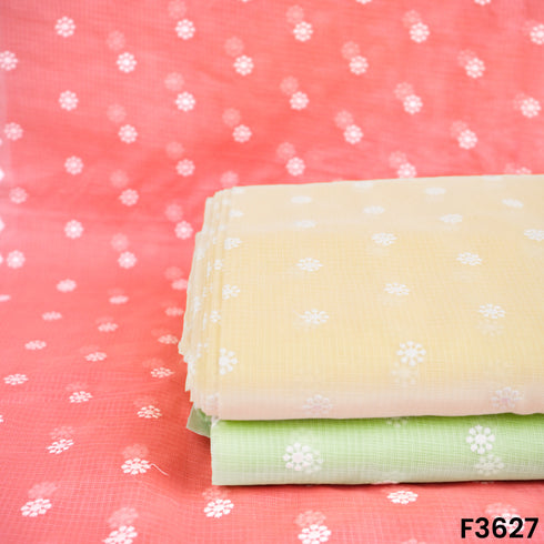 Thread Embroidered Kota Cotton Fabric-F3627