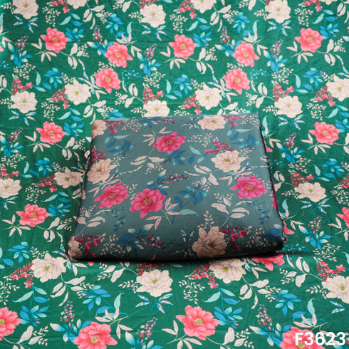 Floral Print Armani Satin Fabric-F3623