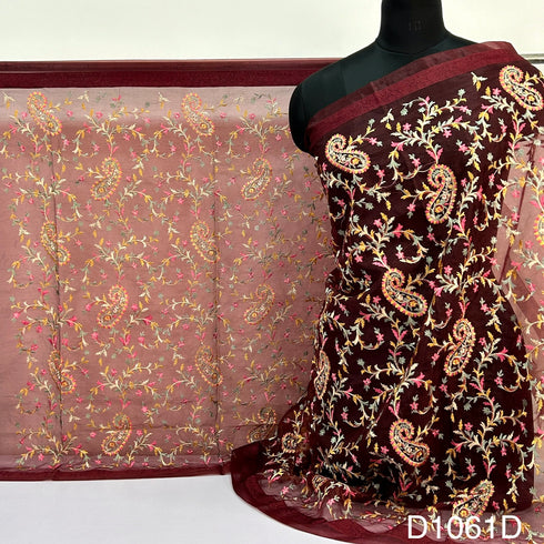 Thread Embroidered Organza Dupatta-D1061