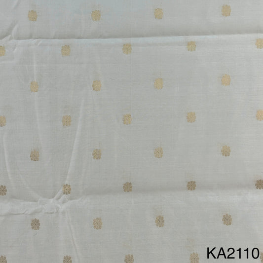 Dyeable Pure Silk Chanderi Zari Buti Fabric-KA2110
