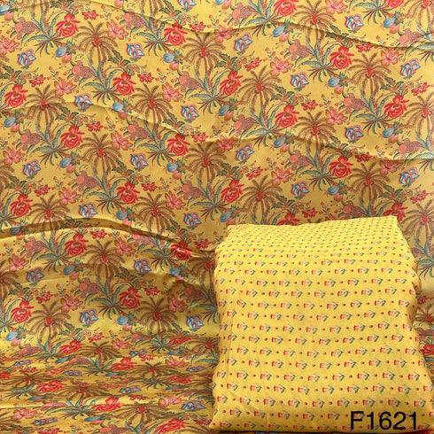 Printed Satin Crepe Fabric-F1621