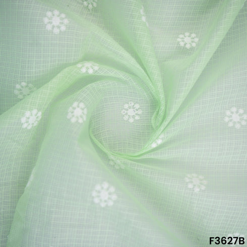 Thread Embroidered Kota Cotton Fabric-F3627