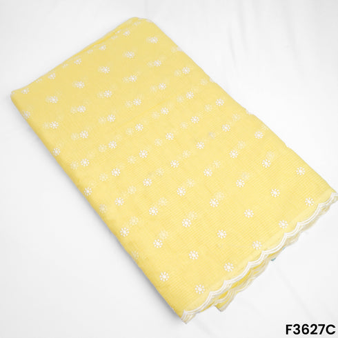 Thread Embroidered Kota Cotton Fabric-F3627