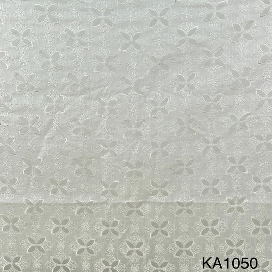 Embroidered Kota Cotton Fabric-KA1050