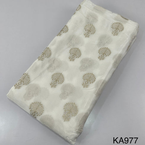 Dyeable Zari Chinon Fabric-KA977