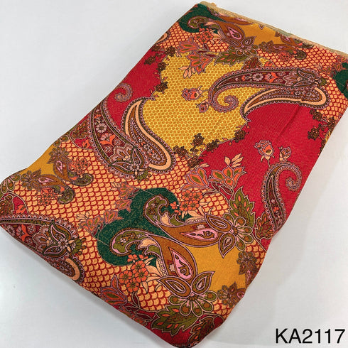 Printed Banarasi brocade Fabric-KA2117