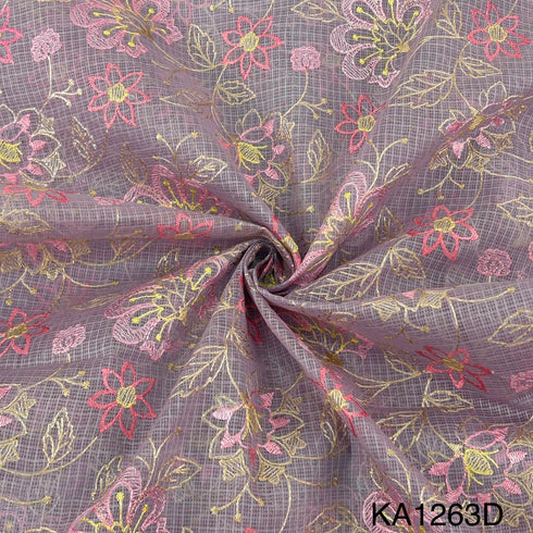 Embroidered Kota Cotton Fabric-KA1263