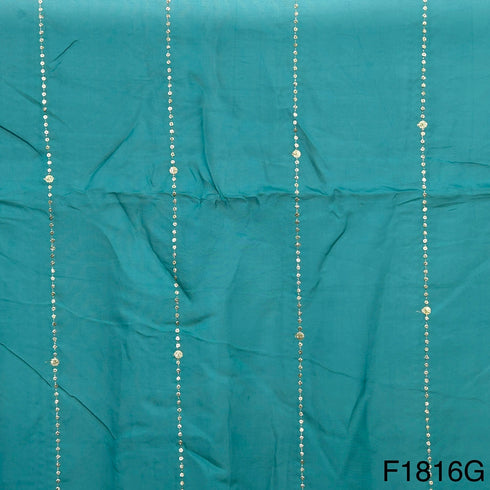 Zari Sequins Stripes Viscose Organza Fabric-F1816