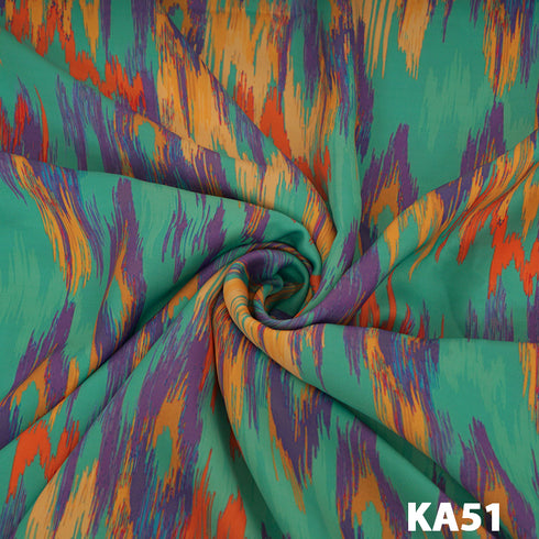 Printed Zara Satin Fabric- Ka51