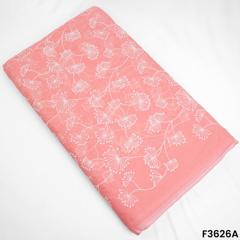 Thread Embroidered Kota Cotton Fabric-F3626