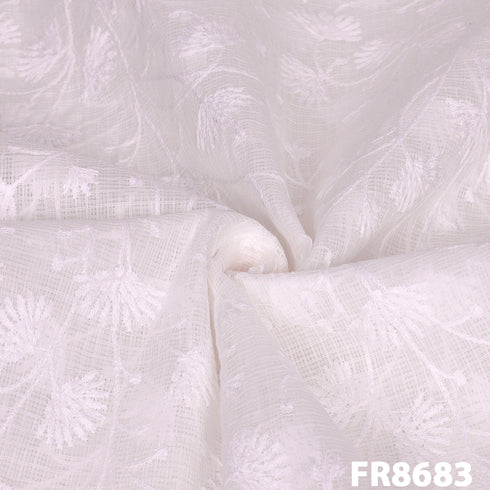 Embroidered Kota Cotton Fabric-Fr8683