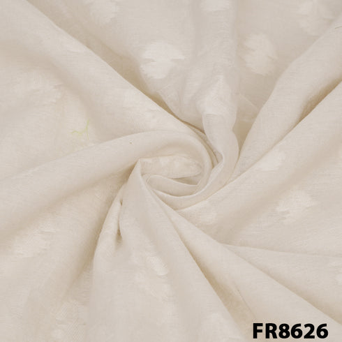 Dyeable Self Buti Chanderi Fabric-FR8626