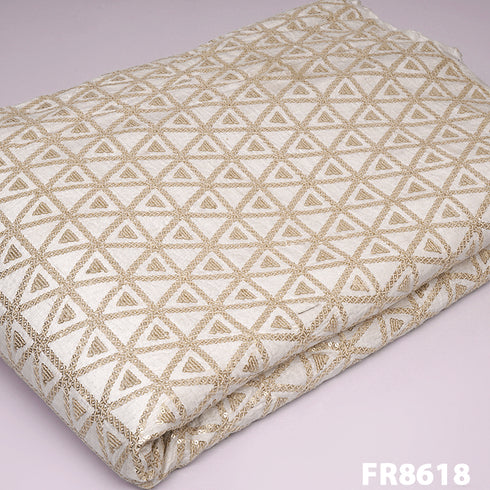 Dyeable Embroidered Seqiuns Silk Fabric-FR8618