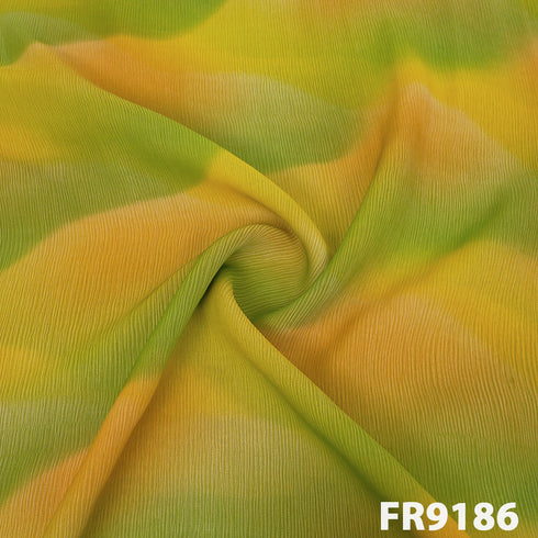 Printed Pure Chinon Fabric-FR9186