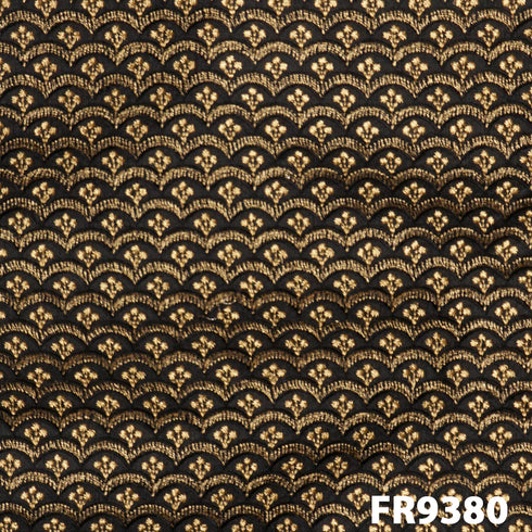 Embroidered Zari Raw Silk fabric FR9380