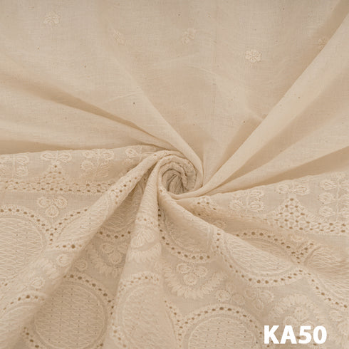Palazzo Chikankari Cut Work Cotton Fabric-KA50