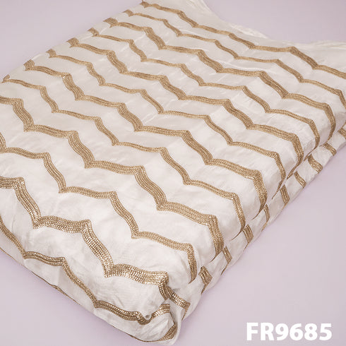 Dyeable Upadda Silk With Gota Patti Fabric-FR9685