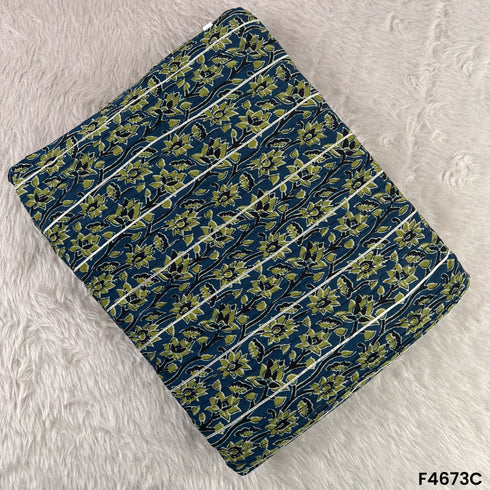 Printed Pintex Gota Patti Cotton Fabric- F4673