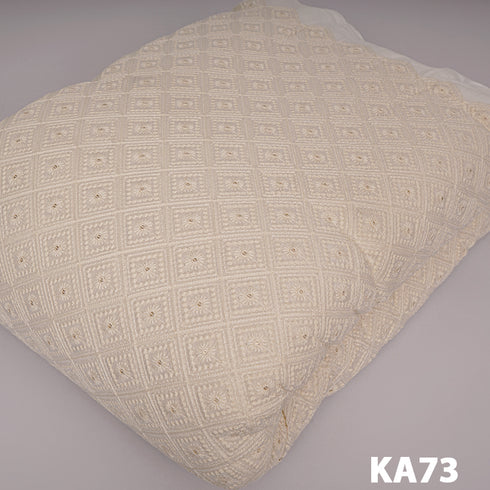 Dyeable Embroidered Sequins Georgette Fabric-KA73