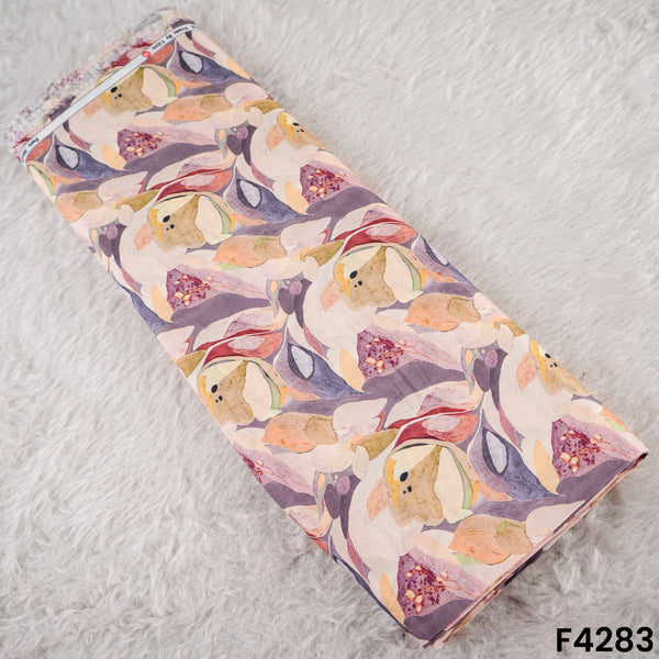 Digital Print Pure Muslin Fabric- F4283