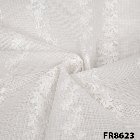 Embroidered Kota Cotton Fabric-FR8623