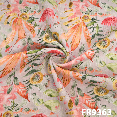 Printed Lawn cotton Fabric-FR9363