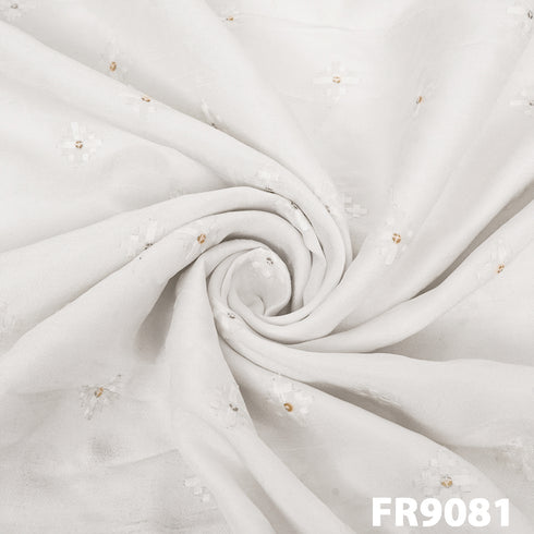 Embroidered Buta Lilen Fabric FR9081