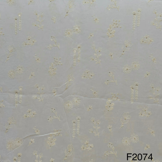 Thread Sequins Dyeable Georgette Fabric-F2074