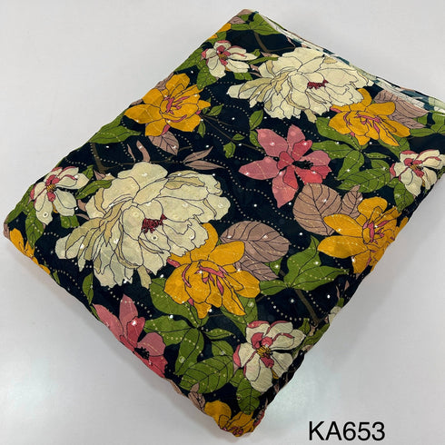 Printed Sequins Chinon chiffon Fabric-KA653