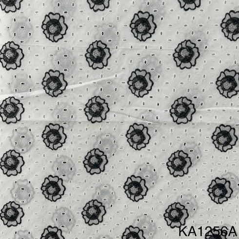 Chikankari Cotton Fabric-KA1257