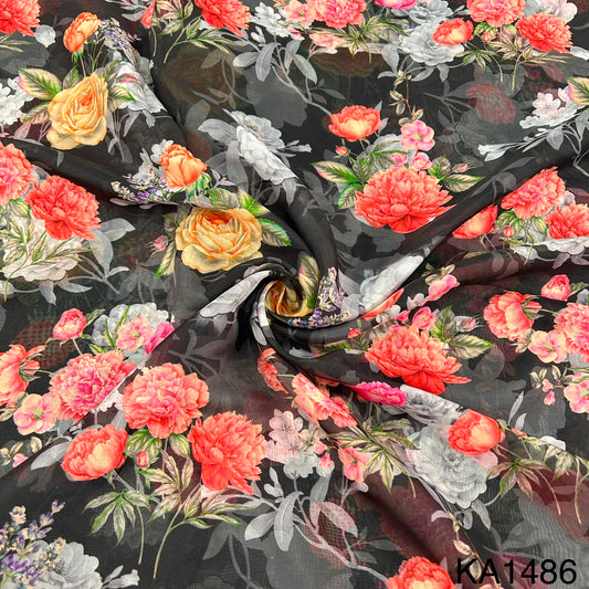 Printed Organza Fabric-KA1486