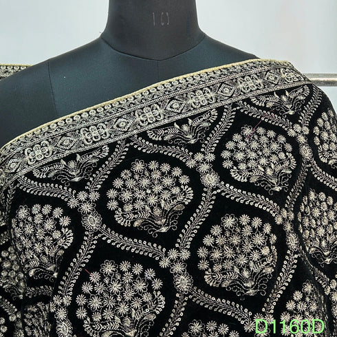 Zari Sequins Embroidered Velvet Dupatta-D1160