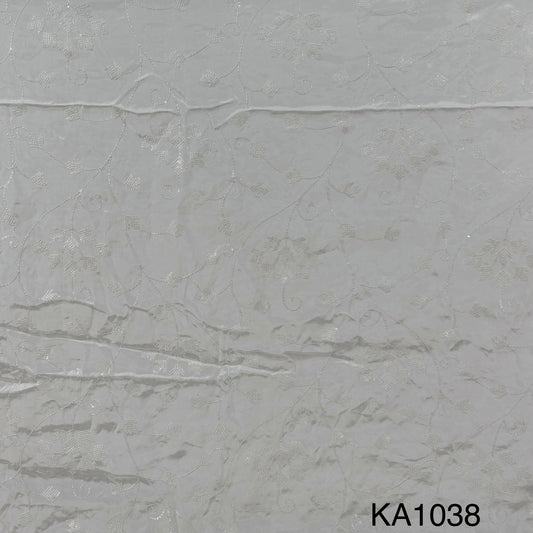 Dyeable Embroidered Sequins Crepe Fabric-KA1038