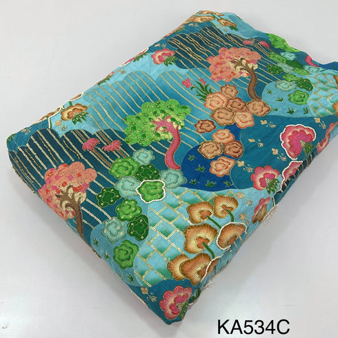 Position Print Zari Sequins Beads Cut Dana Work Crepe Fzbric-KA534