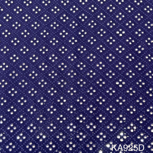 Embroidered Faux Mirror Georgette Fabric-KA925