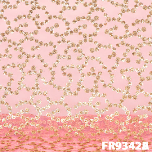 Zari Sequins Net Fabric - FR9342