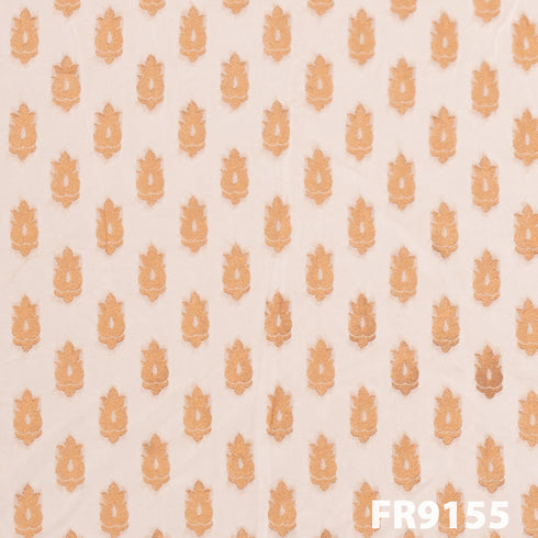 Dyeable Zari Buta Georgette Fabric-FR9155