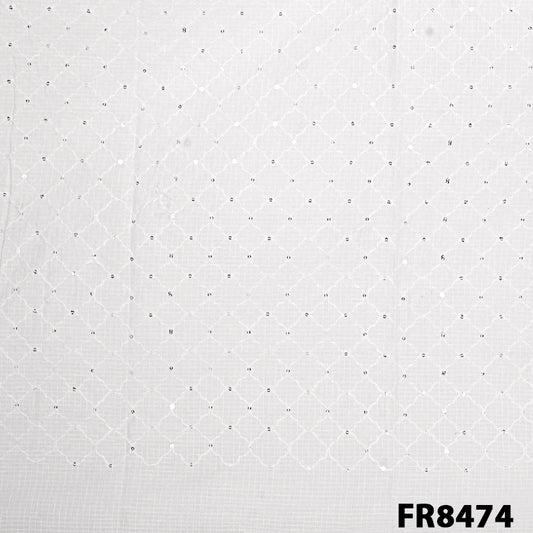 Embroidered Kota Cotton Fabric-FR8474