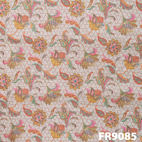 Printed Silk Kota Fabric-FR9085