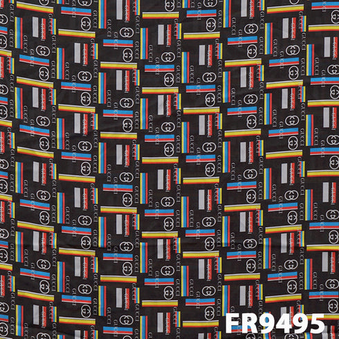 Printed Satin Georgette Fabric-FR9495