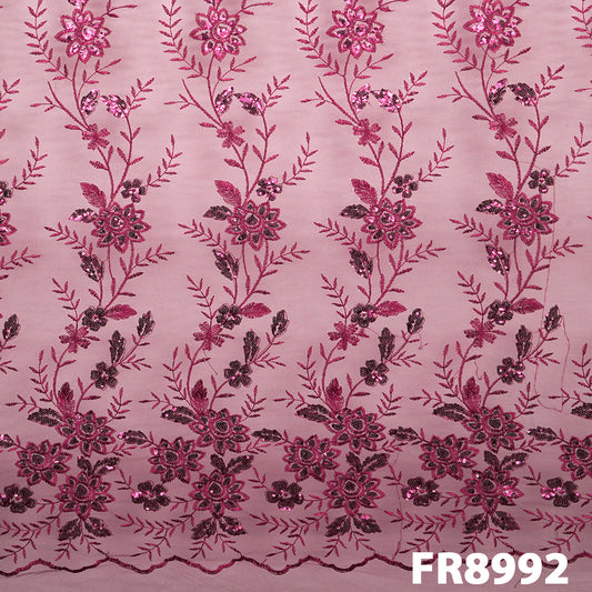 Embroidered Sequins Net. Fabric-FR8992