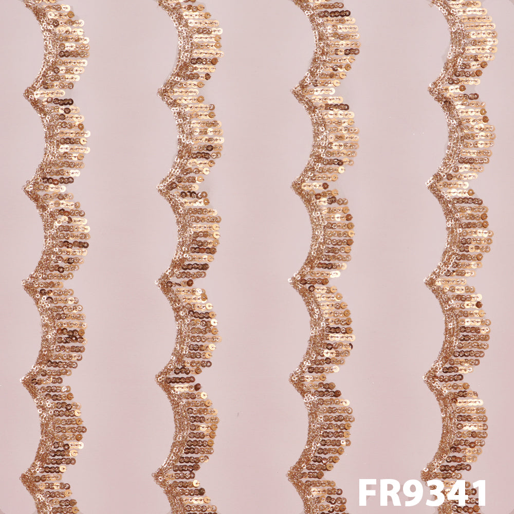 Embroidered Sequins Net Fabric - FR9341