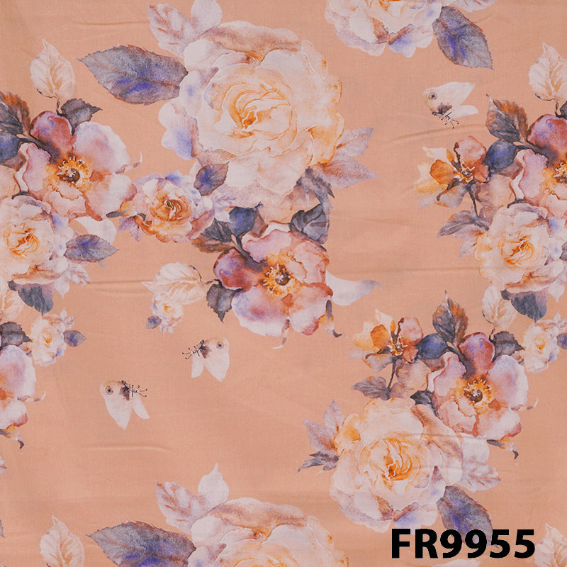 Printed Cotton Lawn Fabric-FR9955